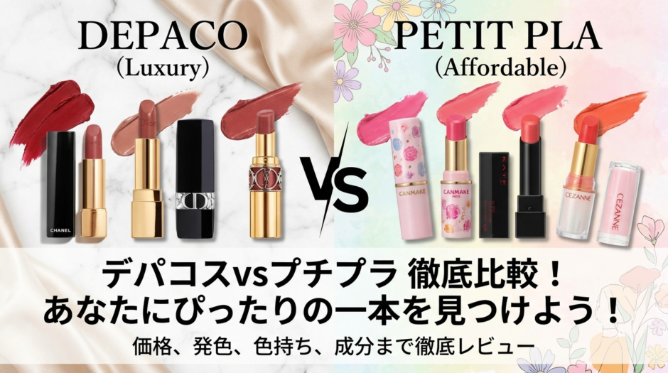デパコスの口紅とプチプラを徹底比較。あなたにぴったりの一本を見つけよう！