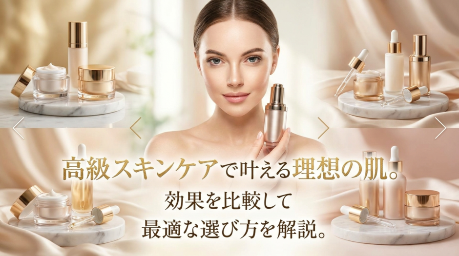 高級スキンケアで叶える理想の肌。効果を比較して最適な選び方を解説。