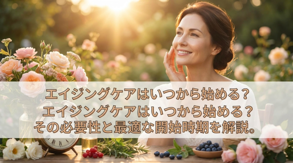 エイジングケアはいつから始める？その必要性と最適な開始時期を解説。
