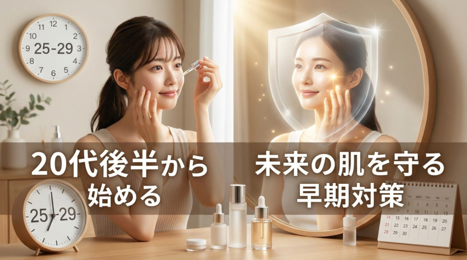 20代後半からエイジングケアを始める理由とは？未来の肌を守る早期対策の重要性。